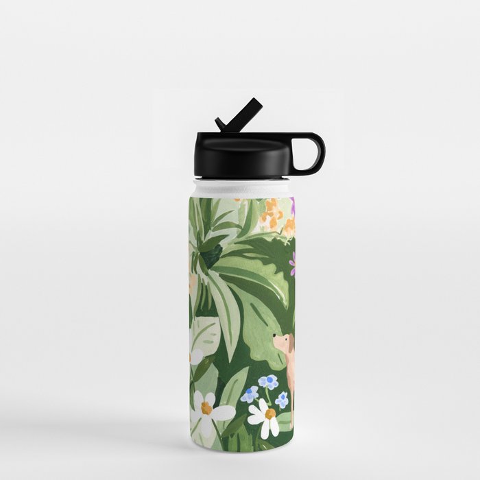 Dog and Wildflowers Water Bottle Gallery Image 1