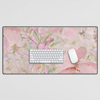 Modern Pastel Pink Watercolor Chic Floral Desk Mat Gallery Image 1