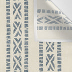oceania vertical stripes - navy blue on cream Wall Tapestry Gallery Image 3