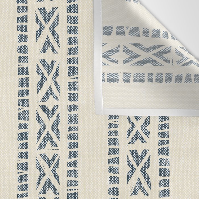 oceania vertical stripes - navy blue on cream Wall Tapestry Gallery Image 3