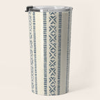 oceania vertical stripes - navy blue on cream Travel Mug Gallery Image 3