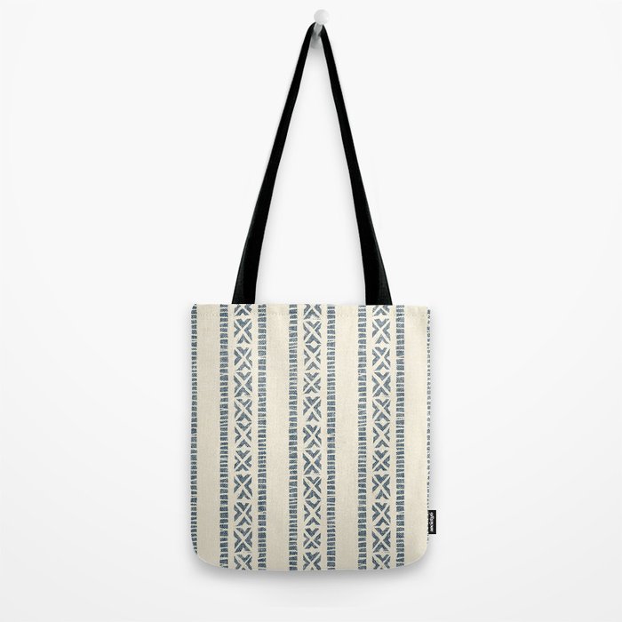 oceania vertical stripes - navy blue on cream Tote Bag Gallery Image 2