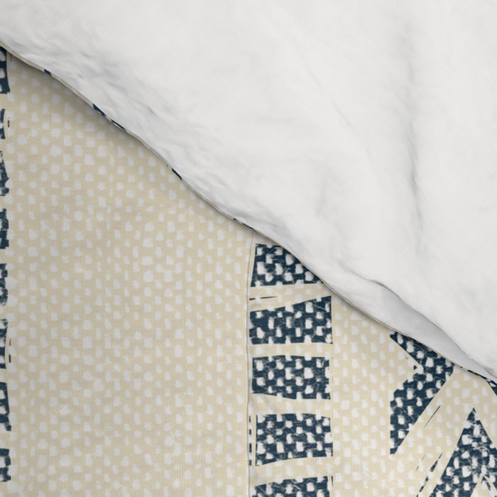 oceania vertical stripes - navy blue on cream Comforter Gallery Image 4