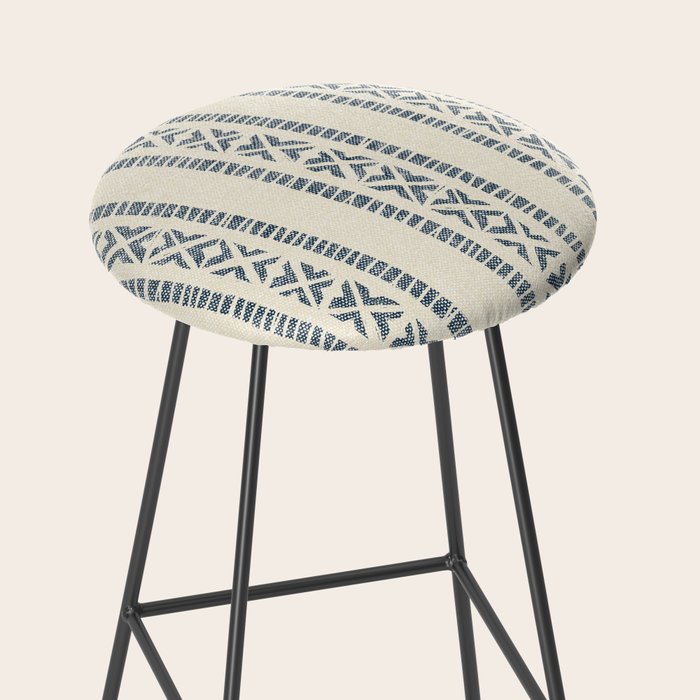 oceania vertical stripes - navy blue on cream Stool Gallery Image 2