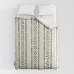 oceania vertical stripes - navy blue on cream Duvet Cover Gallery Image 6