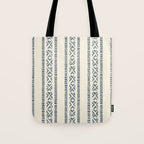 oceania vertical stripes - navy blue on cream Tote Bag Gallery Image 1
