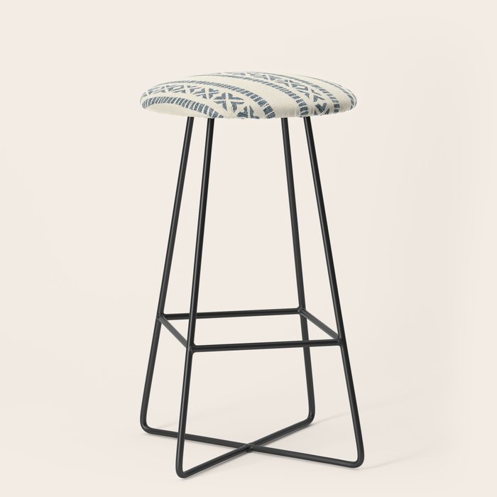oceania vertical stripes - navy blue on cream Stool Gallery Image 1