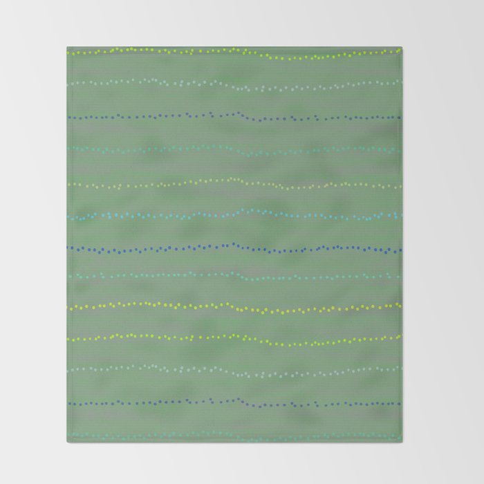 Minimal Doodle Dots in Sage Green Throw Blanket Gallery Image 2