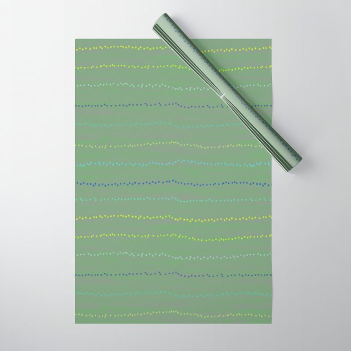 Minimal Doodle Dots in Sage Green Wrapping Paper Gallery Image 1