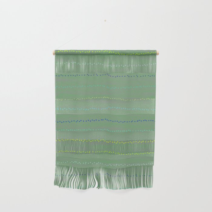 Minimal Doodle Dots in Sage Green Wall Hanging Gallery Image 1