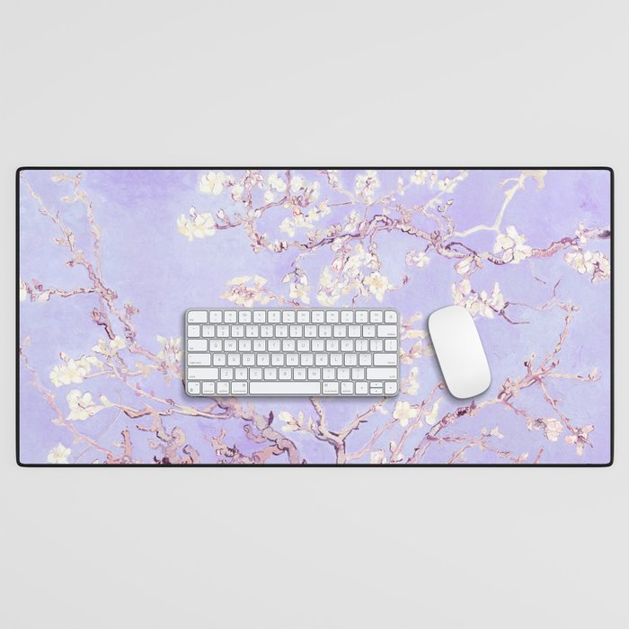 Vincent Van Gogh Almond Blossoms  Lavender Desk Mat Gallery Image 1