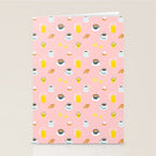 Retro breakfast coffee food pattern Stationery Card Gallery Image 2