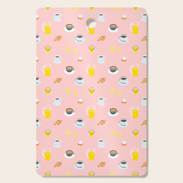 Retro breakfast coffee food pattern Cutting Board Gallery Image 1