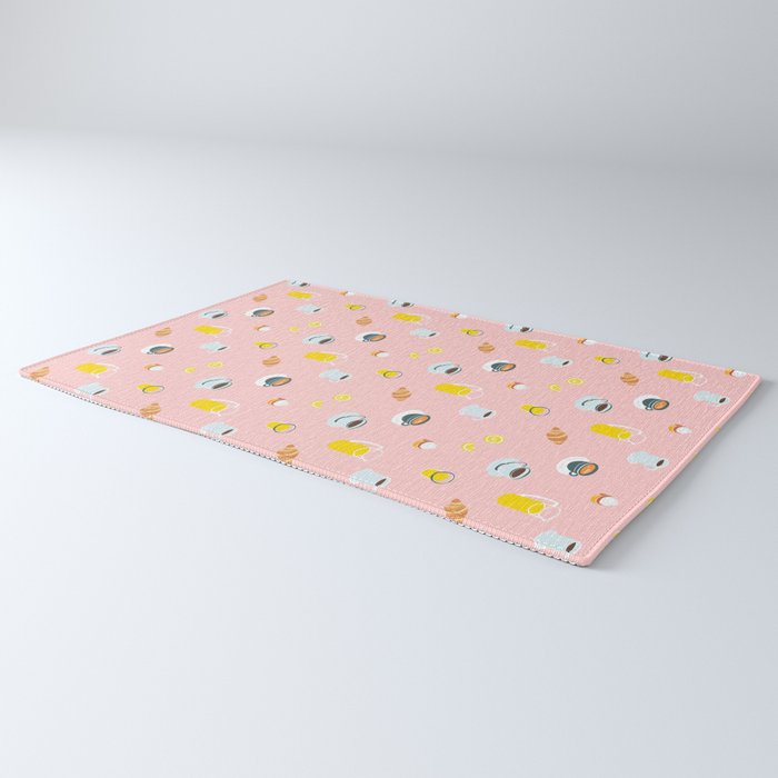 Retro breakfast coffee food pattern Rug Gallery Image 3
