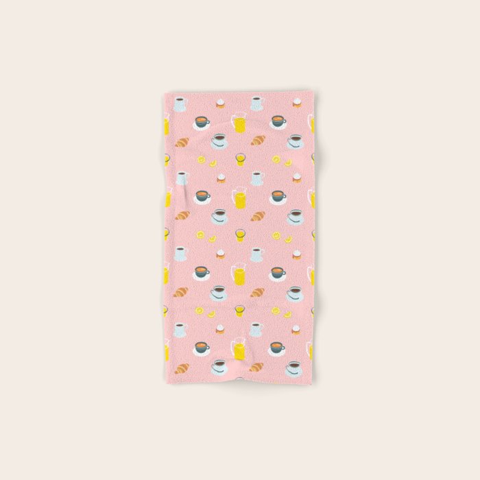 Retro breakfast coffee food pattern Bath Towel Gallery Image 1