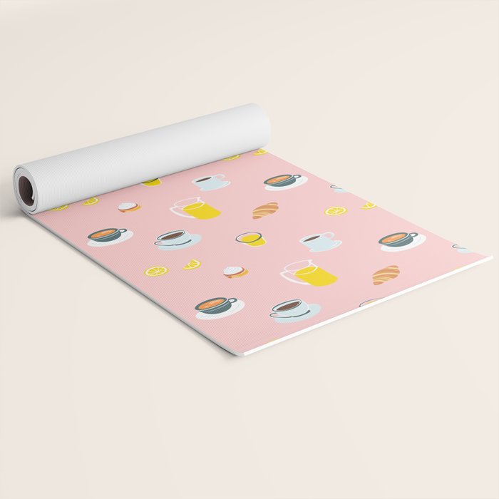 Retro breakfast coffee food pattern Yoga Mat Gallery Image 2