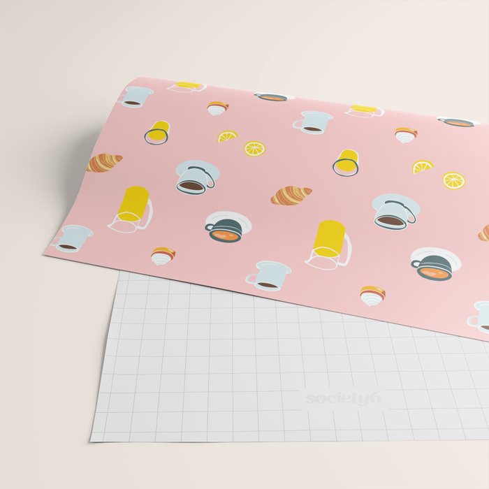 Retro breakfast coffee food pattern Wrapping Paper Gallery Image 2