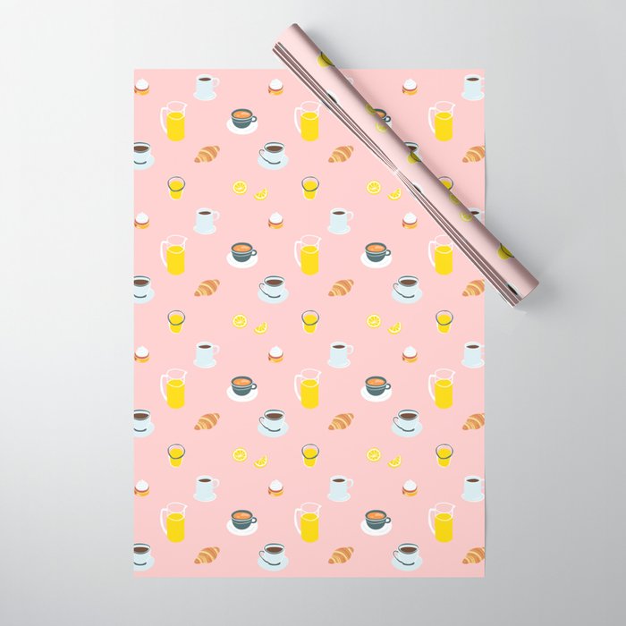 Retro breakfast coffee food pattern Wrapping Paper Gallery Image 1