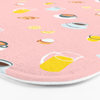 Retro breakfast coffee food pattern Bath Mat Gallery Image 3