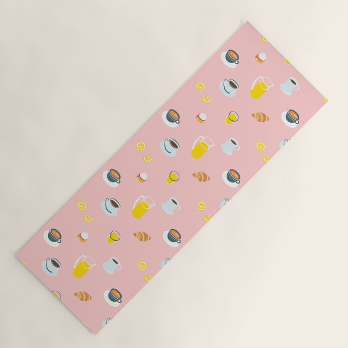 Retro breakfast coffee food pattern Yoga Mat Gallery Image 1