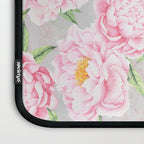 Hygge Blush Pink Peonies Pattern On Gray Laptop Sleeve Gallery Image 3