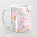 Hygge Blush Pink Peonies Pattern On Gray Coffee Mug Gallery Image 3