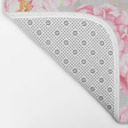 Hygge Blush Pink Peonies Pattern On Gray Bath Mat Gallery Image 2