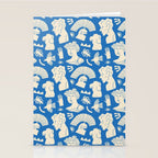 Ancient blue greek statue doodle pattern Stationery Card Gallery Image 2