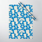 Ancient blue greek statue doodle pattern Wrapping Paper Gallery Image 1