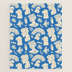 Ancient blue greek statue doodle pattern Jigsaw Puzzle Gallery Image 1