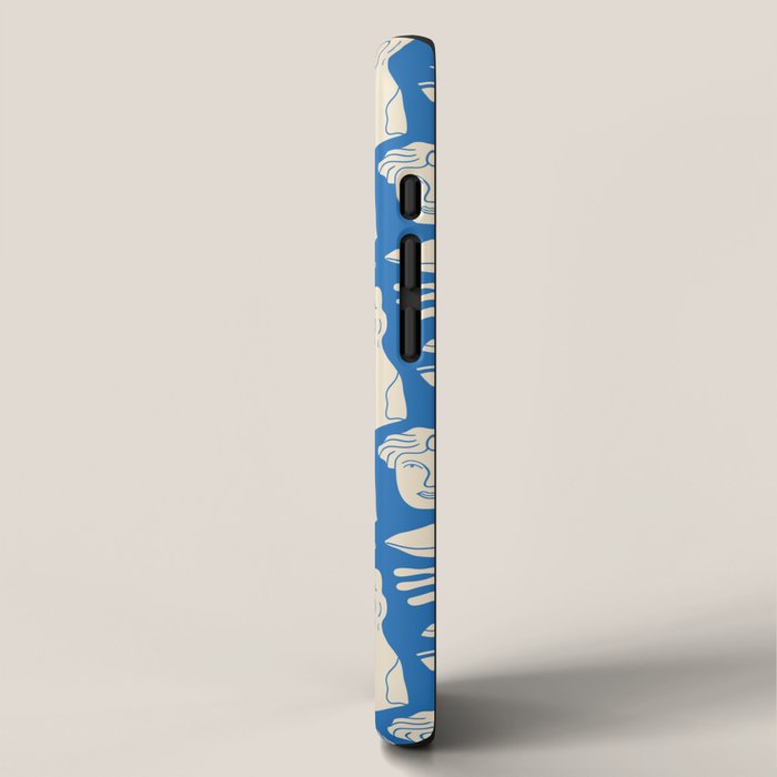 Ancient blue greek statue doodle pattern iPhone Case Gallery Image 2