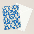 Ancient blue greek statue doodle pattern Stationery Card Gallery Image 2