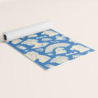 Ancient blue greek statue doodle pattern Yoga Mat Gallery Image 2