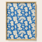 Ancient blue greek statue doodle pattern Serving Tray Gallery Image 1