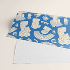 Ancient blue greek statue doodle pattern Wrapping Paper Gallery Image 2