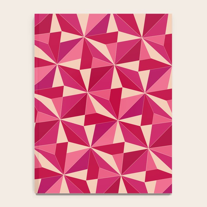 Kaleidoscope Tile Pattern VIII Vibrant Pink and Red Notebook Gallery Image 4
