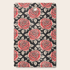 Traditional vintage red rose flower art pattern Cutting Board Gallery Image 1