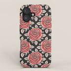 Traditional vintage red rose flower art pattern iPhone Case Gallery Image 1
