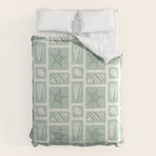 Retro marine sea shell art pattern Comforter Gallery Image 6