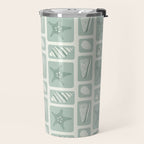 Retro marine sea shell art pattern Travel Mug Gallery Image 2