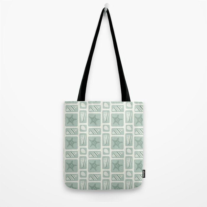 Retro marine sea shell art pattern Tote Bag Gallery Image 2