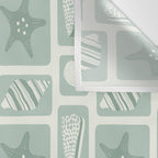 Retro marine sea shell art pattern Wall Tapestry Gallery Image 3