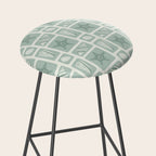 Retro marine sea shell art pattern Stool Gallery Image 2
