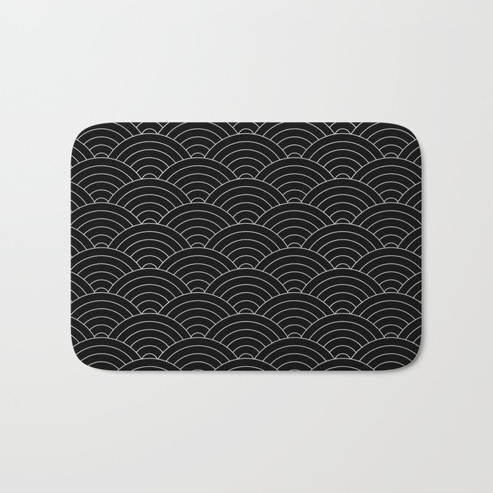 Waves (Black) Bath Mat Gallery Image 1
