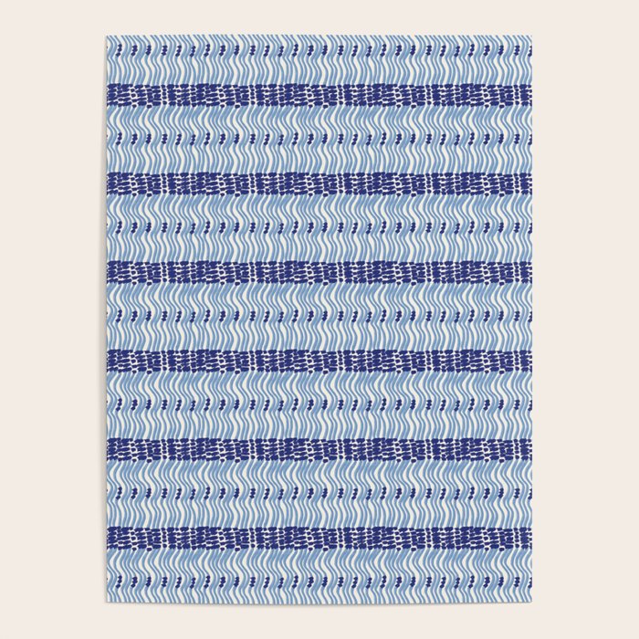 Wiggle Lines - Blue Color Poster Gallery Image 1