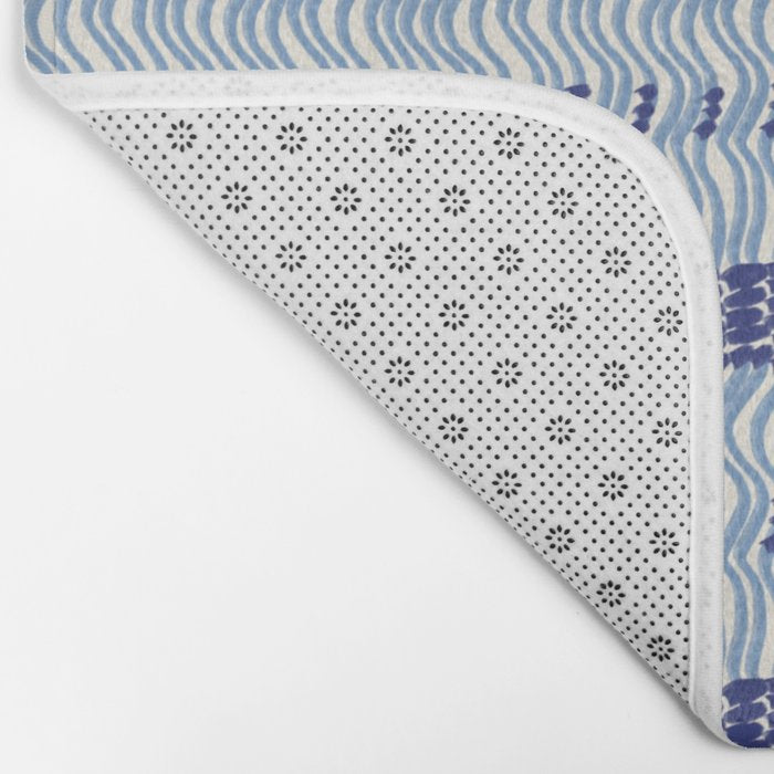 Wiggle Lines - Blue Color Bath Mat Gallery Image 2