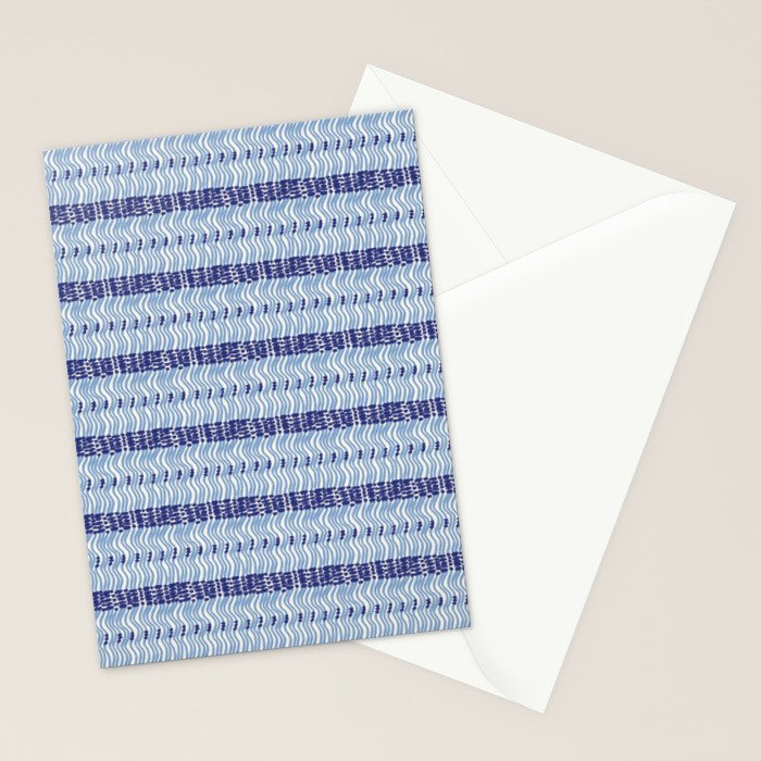Wiggle Lines - Blue Color Stationery Card Gallery Image 2