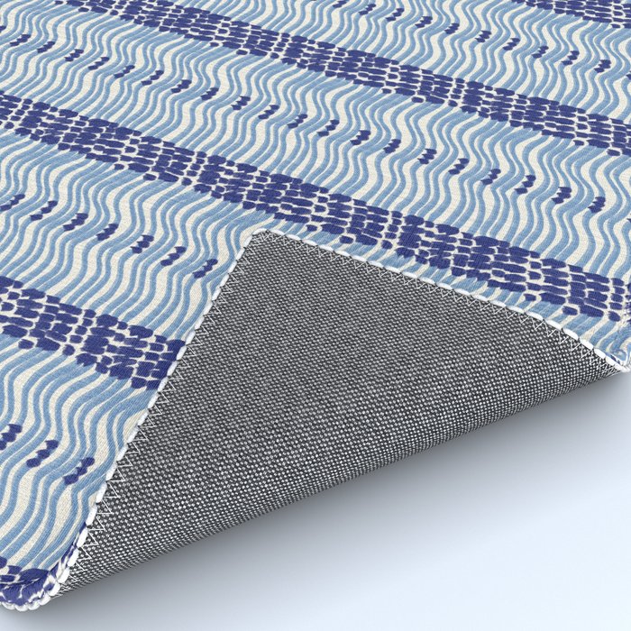 Wiggle Lines - Blue Color Rug Gallery Image 4