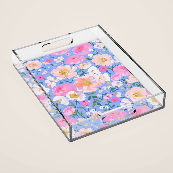 Periwinkle Garden Acrylic Tray Gallery Image 1