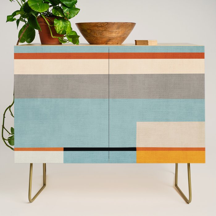 Geometric Minimalist Modern Artwork Credenza Gallery Image 1
